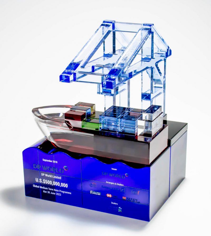 Container Ship Dock At Port Crystal Replica