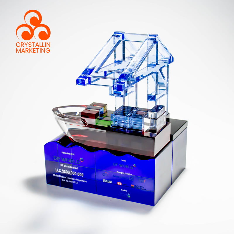 Container Ship Dock At Port Crystal Replica